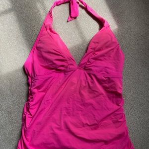 Athleta hot pink halter bathing suit top